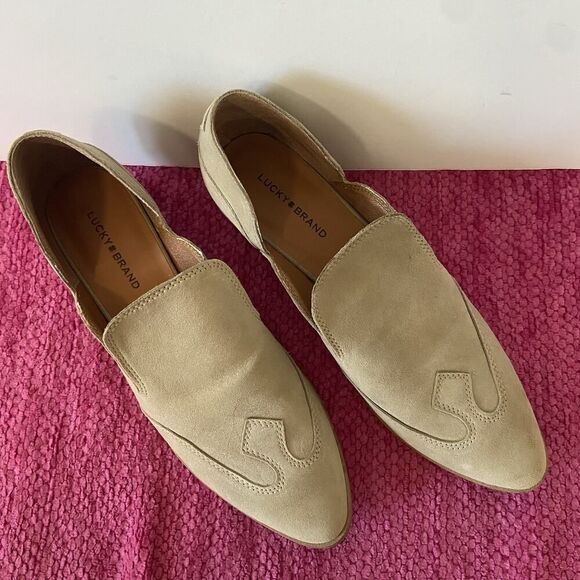 Lucky Brand Merlyin Loafer Suede Leather Light Brown Tan Size 8.5 - Picture 11 of 12